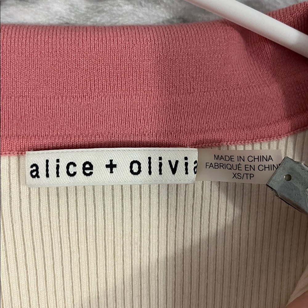 Alice + Olivia Pia Ribbed Knit Polo Sweater Size XS - Picture 12 of 13